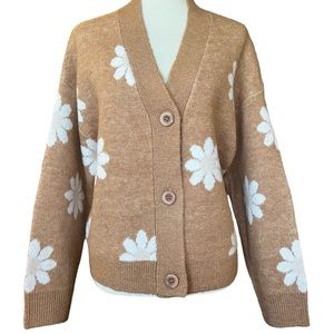 Brown Floral Women's Sweater
